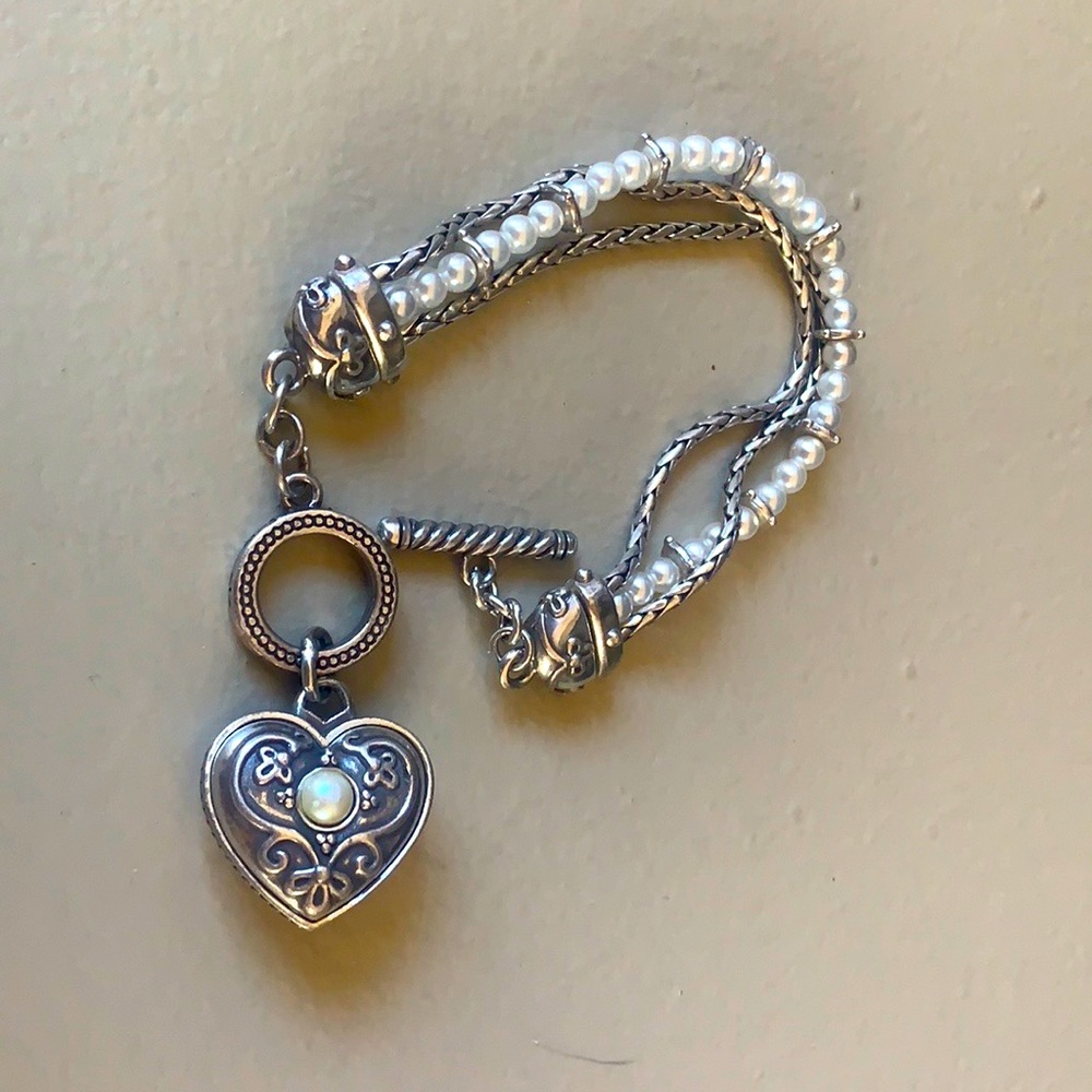 Vintage Brighton Silver and Pearl Bracelet